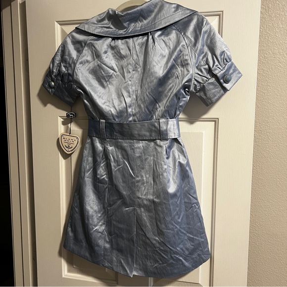 Blanc Noir NWT SAMPLE trench style dress. Blue SIZE SMALL - Picture 4 of 7